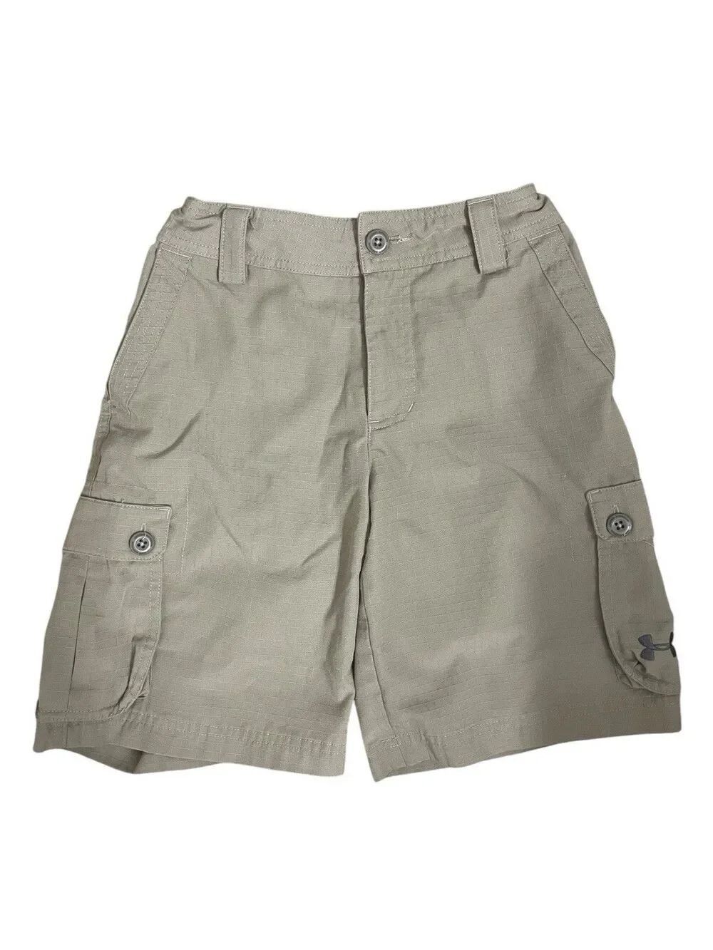 Under Armour Boys Cargo Shorts Youth Medium Khaki Ripstop Loose